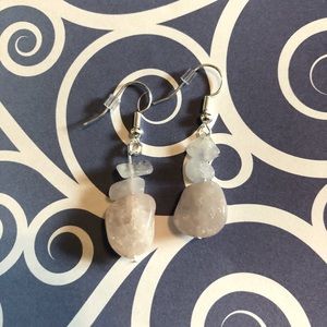 Hand made fake rose quarts earrings